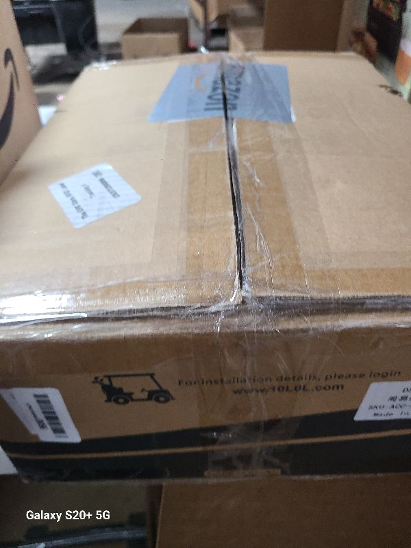 Photo 1 of 10L0L Golf Cart Driving Enclosure for Club Car DS, 2+2 Passenger Short Roof, Waterproof Windproof Heavy Duty 600D Rain Cover with 4-Sided Clear Windows & Durable Door Zipper, All-Weather Protection