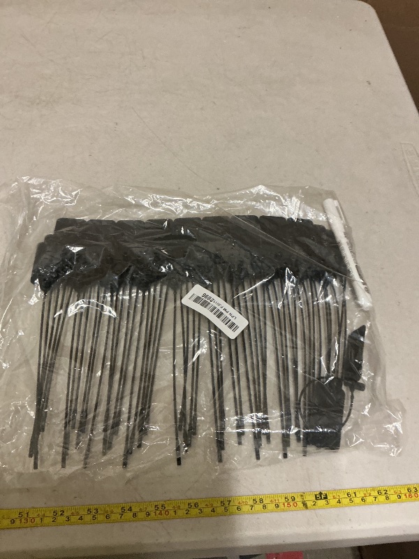 Photo 1 of 50 Black Blank Plastic Tags for Labeling Waterproof Hanging Labels Writable Tags Seal Plastic Marking Label for Clothes Bags Keys Inventory with One Marker Pen