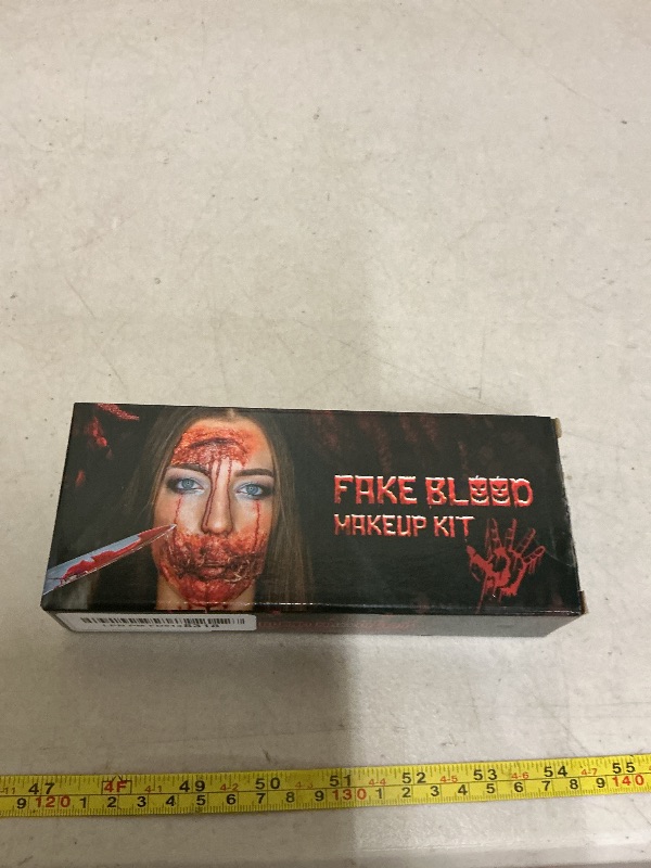 Photo 1 of 3PCS Halloween Fake Blood Kit, 2.03oz Fake Blood Spray and 2.03oz Dripping Blood and 1.06oz Coagulated Gel Blood, Realistic Washable Fake Blood Makeup for Zombie Vampire Monster Cosplay & Dress Up