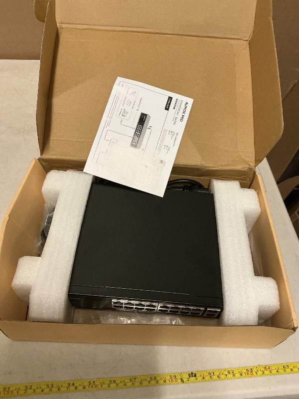 Photo 1 of 16 Port Gigabit PoE Switch,AUMOX PRO SG518P 18 Ethernet Unmanaged PoE with 2 Gigabit Uplink 250W,Plug and Play,Sturdy Metal Desktop, Wall Mount or Rackmount Network Switch, 802.3af/at Compliant