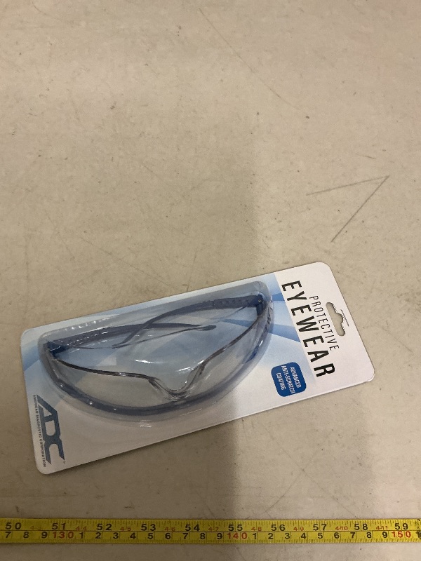 Photo 1 of ADC 5001NQ Full-Frame, Length-Adjustable Protective Eyewear with UVA and UVB Protection, Navy Accents with Clear Lenses