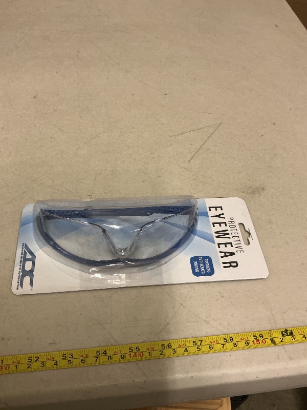 Photo 1 of ADC 5001NQ Full-Frame, Length-Adjustable Protective Eyewear with UVA and UVB Protection, Navy Accents with Clear Lenses