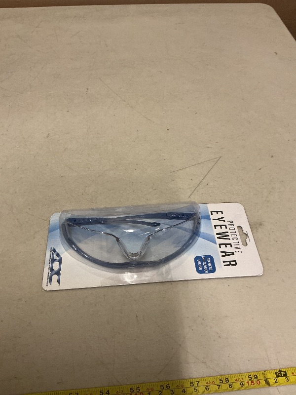 Photo 1 of ADC 5001NQ Full-Frame, Length-Adjustable Protective Eyewear with UVA and UVB Protection, Navy Accents with Clear Lenses