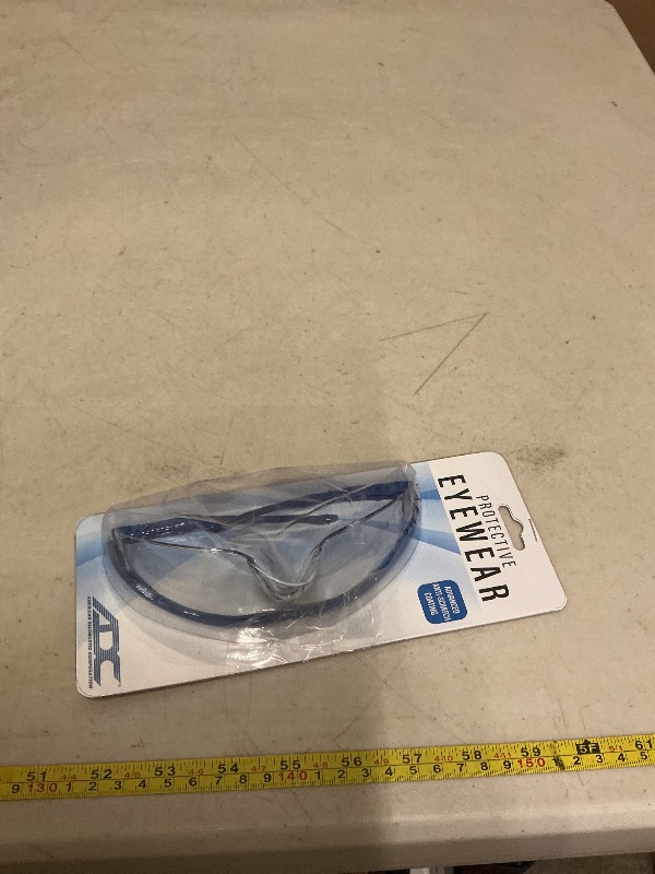 Photo 1 of ADC 5001NQ Full-Frame, Length-Adjustable Protective Eyewear with UVA and UVB Protection, Navy Accents with Clear Lenses