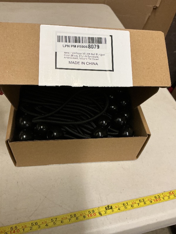 Photo 1 of 50-Piece YELIER Ball Bungee Cord (Black, 6"), UV Resistant, Antioxidant, Secure Tie Down