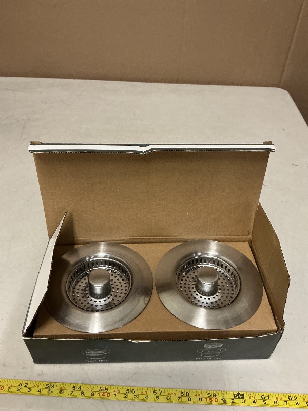 Photo 1 of 3-in-1 Kitchen Sink Drain Strainer & Stopper, Stainless Steel Food Catcher Plug with Filter Basket, Fits 3-1/2 Inch Drain Hole, Universal Sink Protector Cover, Anti-Clogging, Silver