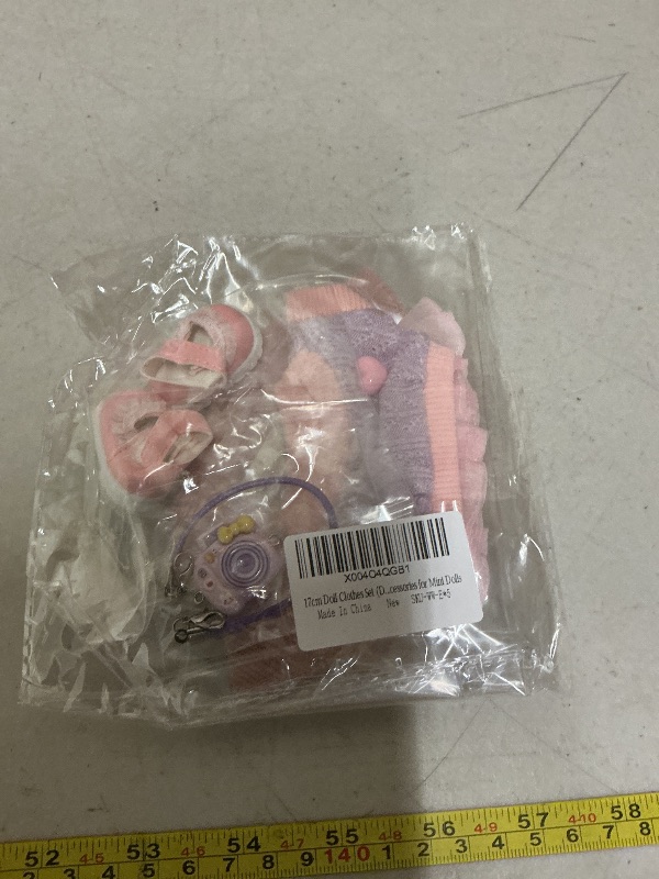 Photo 1 of 17cm Doll Clothes Set (Doll Not Included) Stylish Kawaii Pink Outfit Set 5 Pieces Chic Fashion with Stylish Accessories for Mini Dolls