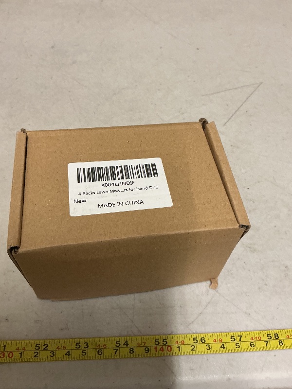 Photo 1 of 4 Packs Lawn Mower Blade Sharpener, Double Layer Sharpener Universal Sharp Rotary Lawn Mower Blade Sharpener with Blade Balancer Corundum Blade Sharpeners for Hand Drill