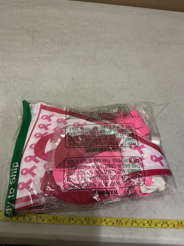 Photo 1 of 128 Pieces Breast Cancer Awareness Decorations Balloons Arch Kit Includes Latex Balloons with Pink Ribbons Balloons for Pink Ribbon Party Decoration Supplies