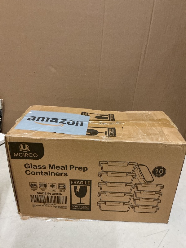 Photo 1 of [10-Pack] Glass Meal Prep Containers with Lids, MCIRCO Food Storage Containers with Snap Locking Lids, Airtight Lunch Containers, Microwave, Oven, Freezer and Dishwasher