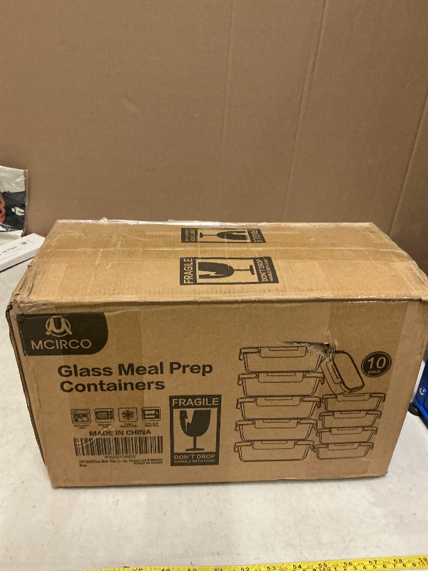 Photo 1 of [10-Pack] Glass Meal Prep Containers with Lids, MCIRCO Food Storage Containers with Snap Locking Lids, Airtight Lunch Containers, Microwave, Oven, Freezer and Dishwasher