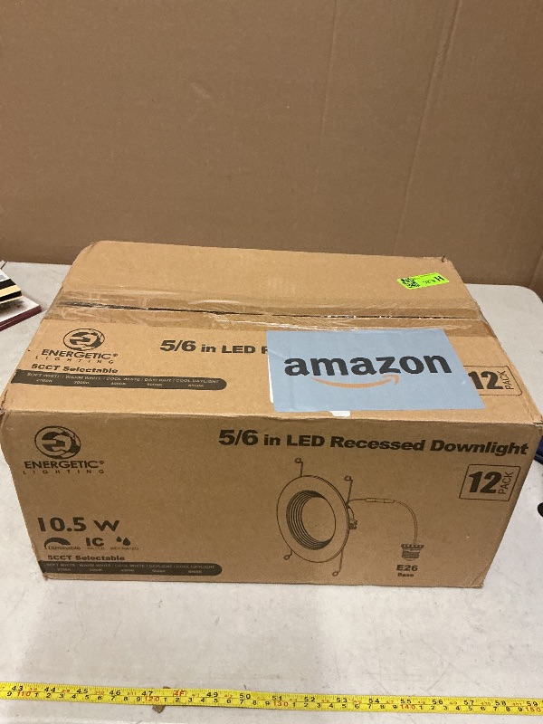 Photo 1 of 12 Pack 5/6 Inch 5CCT LED Recessed Light Retrofit, 2700K/3000K/4000K/5000K/6500K Selectable Downlight, Dimmable Can Lights with Metal Baffle Trim, CRI 90, 10.5W=85W, E26 Base, IC & Wet Rated, ETL&FCC