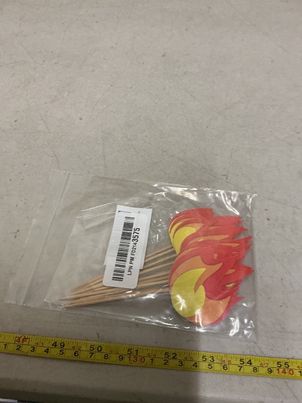 Photo 1 of 10 PACK Fire Truck Cake Topper, Fire Truck Birthday Party Supplies, Fire Cake Pick Fire Flame Cake Decorations, Paper Cards and Wooden Sticks Fake Campfire, Fire Truck Party Supplies