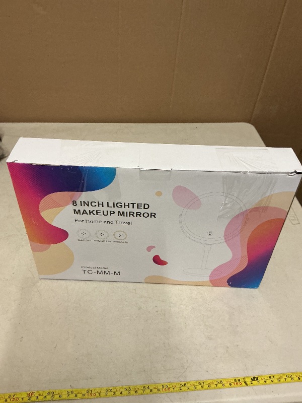 Photo 1 of 10x Large Lighted Makeup Mirror, Rechargeable 8" Height Adjustable Vanity Mirror, 1x/10x Magnifying Mirror with 3 Color, Brightness Adjustable, 360° Rotation Double Sided Mirror, Gift for Her(Nickel)