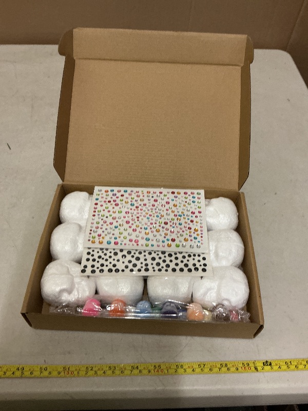 Photo 1 of 12PCS Day of the Dead Ornaments-Dia De Los Muertos Sugar Skull Decorations Crafts Kit, DIY Halloween Hanging Foam Skeleton Head Decor for Altar De Muertos Halloween Party Christmas Tree Decorations