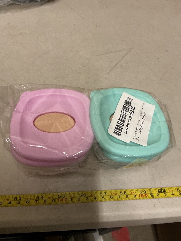 Photo 1 of 4 Pack Baby Food Storage Containers 4 oz, Baby Silicone Food Jars with Ventilation Valve, Snack Containers with Leak Proof Sealing Lid Microwave Safe, Suitablefor Nurseries, Schools and Travel