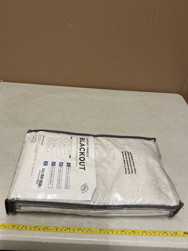 Photo 1 of 100% Blackout Shield Full Blackout Curtains for Bedroom 90 inch Length 2 Panels Set, Clip Rings/Rod Pocket Faux Linen Black Out Curtains for Living Room, Thermal Insulated, 50Wx90L, Beige