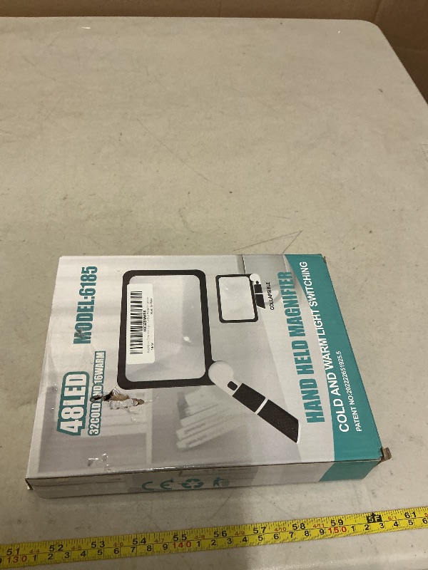 Photo 1 of 5X Magnifying Glass with Light, Lightweight Full Page Magnifier for Reading, Large Lighted Magnifier with 48 LED Light and Anti-Glare Lens, Ideal Gift for Seniors, Macular Degeneration, Low Visions