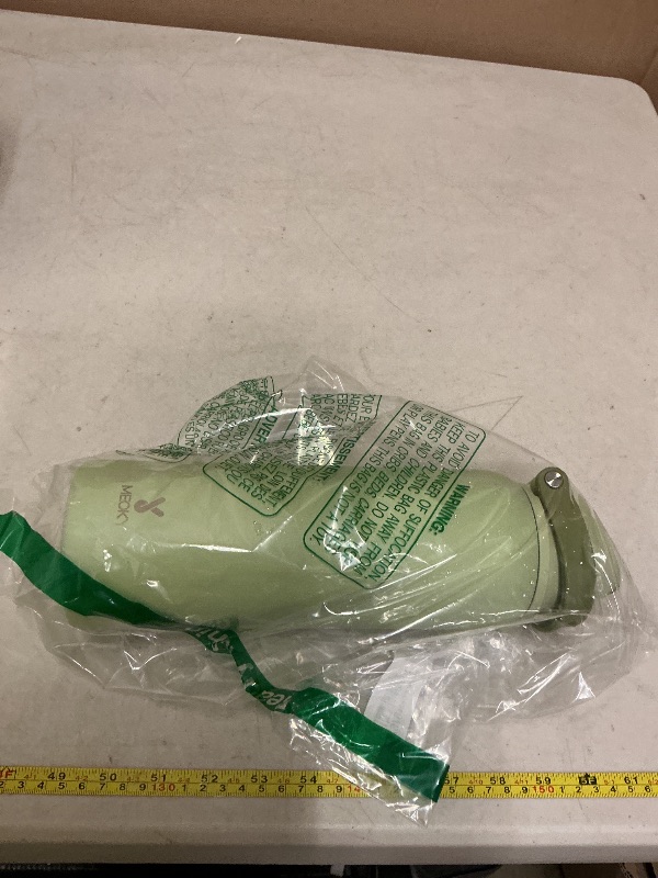 Photo 1 of 40 oz Insulated Water Bottle with Straw: Meoky Stainless Steel Metal Water Bottle with 2-in-1 Lid - Leak Proof, Cold for 24 Hours, Protective Silicone Base, BPA-Free for Sports Gym, Sage