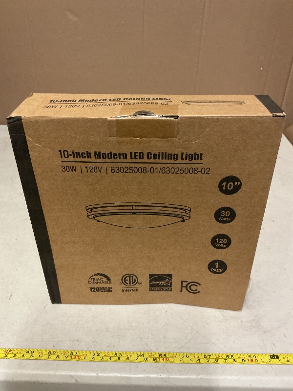 Photo 1 of 10Inch 30W LED Flush Mount Ceiling Light Fixtures, Ultra Bright 3200LM Dimmable Ceiling Lights, 5CCT 2700K 3000K 4000K 5000K 6500K, Ceiling Lamps for Kitchen Hallway Bedroom Bathroom, Black 1 Pack