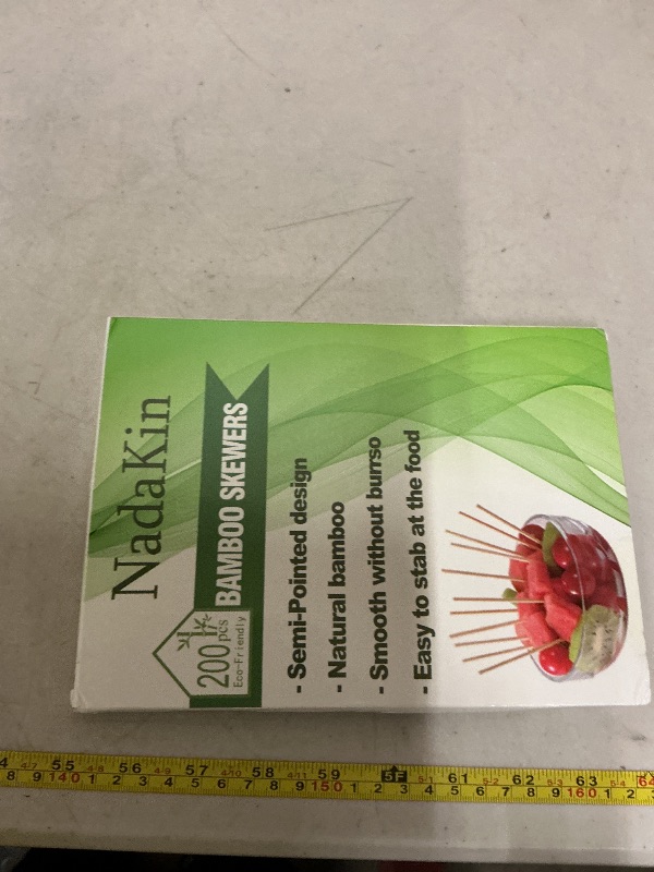 Photo 1 of 200 PCS Bamboo Skewers, 8 Inch Food Sticks for Appetizers, Fruit, Grilling Kebabs, Cocktail Picks for Drinks, Toothpicks Natural, Kitchen Gadget