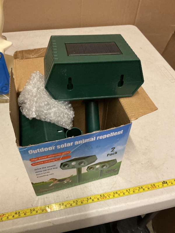 Photo 1 of 2Pack 2025 Ultrasonic Animal Repellent Outdoor Deer Repellent Devices Solar Animal Repeller Motion Activated Deterrent to Scare Cat Squirrel Rabbit Raccoon Skunk with LED Flash Lights for Yard Lawn