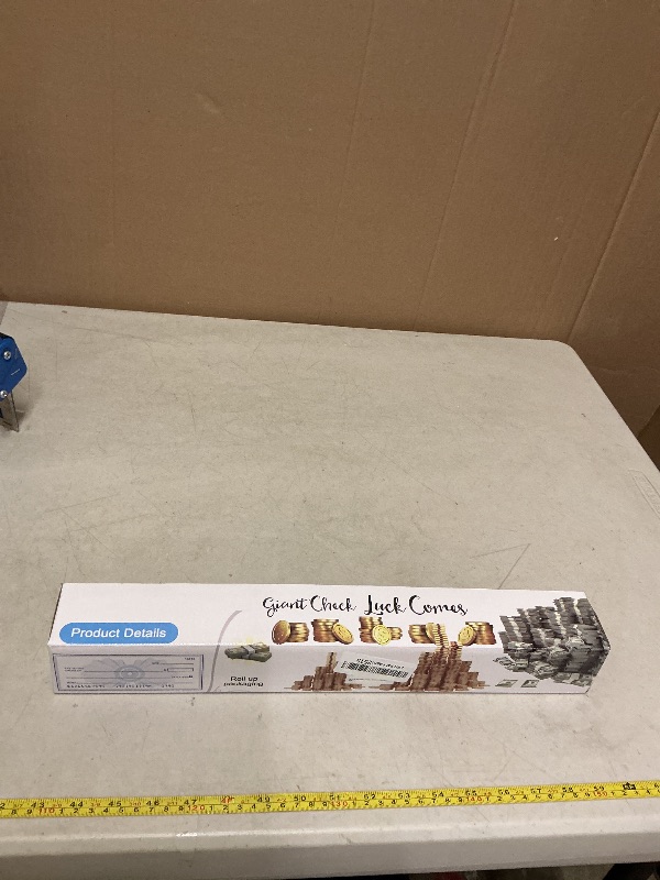 Photo 1 of 40x16 Inch Double-Sided Reusable Presentation Check | Waterproof Dry Erase Sign for Charity Donations & Fundraisers| Big Checks for Presentations