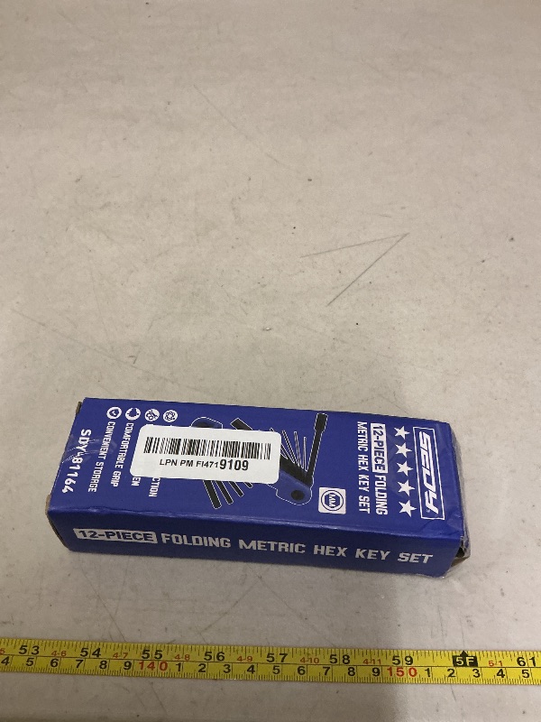 Photo 1 of 12-Piece Large Folding Hex Key Set Metric (1.5-12mm), Heavy Duty Allen Wrench Set, Portable Tool for Archery, Bike Repair, Furniture, and Basic Home Maintenance (Blue)