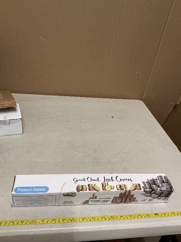 Photo 1 of 40x16 Inch Double-Sided Reusable Presentation Check | Waterproof Dry Erase Sign for Charity Donations & Fundraisers| Big Checks for Presentations