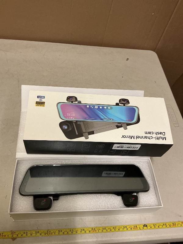 Photo 1 of 2025 Rear View Mirror Camera,4 Channel Rearview Mirror Dash cam Front and Rear,Left,Right, 24/7 Recording,12" Touch Screen Dash Camera for car Trucks,Built-in WiFi,GPS,8IR Night Vision,Free 64GB Card