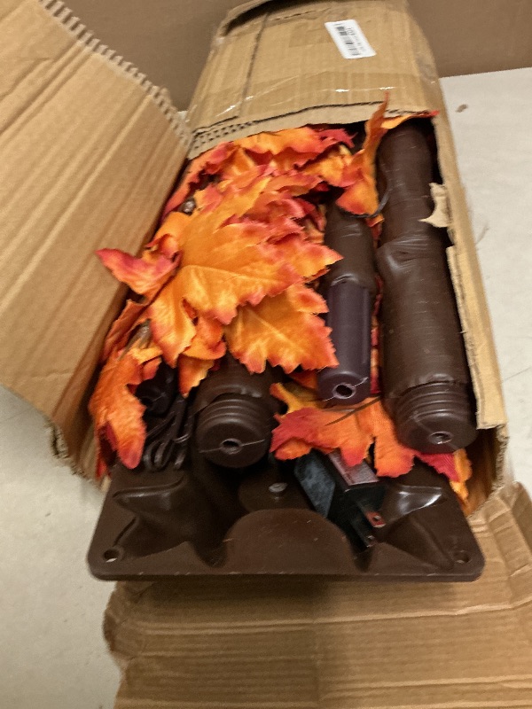 Photo 1 of 2 Pack 4FT Artificial Lighted Maple Tree, Thanksgiving Decorations for Home with Timer, 100 LED Prelit Fall Decor Maple Tree with Warm White Light for Indoor Outdoor Harvest Thanksgiving Day, Orange