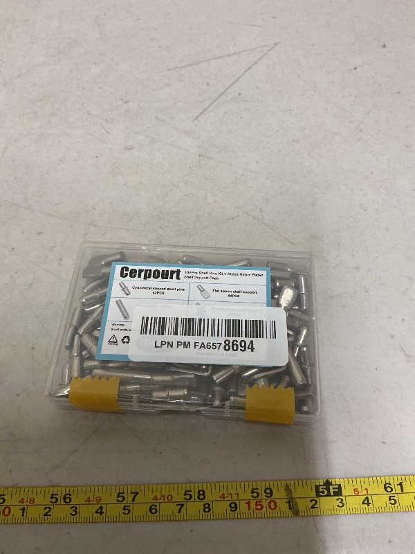 Photo 1 of 104Pcs Shelf Pins Kit,4 Styles Nickel Plated Shelf Support Pegs,Bookshelf Pegs for Shelves,Cabinet Shelf Bracket Pegs Shelf Pins Holders for Kitchen Furniture & Closet ( 5mm & 1/4inch )