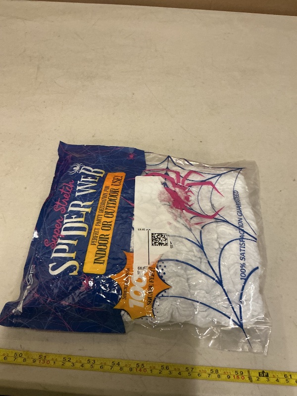 Photo 1 of 1000 sqft Spider Webs Halloween Decorations Bonus with 30 Fake Spiders, Super Stretch Cobwebs for Halloween Indoor and Outdoor Party Supplies