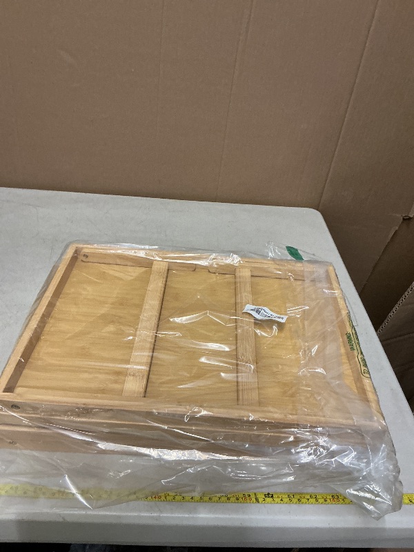 Photo 1 of 2 Pack Breakfast in Bed Tray for Eating, 16.92 x 12.6 Inch Bed Table Tray with Folding Legs & Handles, Bamboo Food Lap Trays Fits for Adult Kids Eating/TV/Surgery Recovery by Easoger. Set of 2