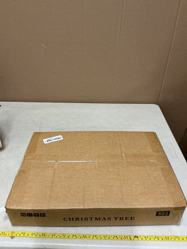 Photo 1 of 4ft Lighted Artificial White Christmas Tree | Leeheeyee Small Christmas Tree, Not Pre-lit White Tinsel Pine Trees with Lights, Ideal for Home, Office, and Xmas Tree Party Décor