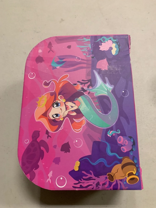 Photo 1 of 68Pcs Mermaid Tea Party Set for Little Girls,Birthday Gifts for Age 3 4 5 6 7 8 Year Old Girls,Pretend Tin Teapot, Cups, Plates,and Food Sweet Treats Playset for Princess Tea Time Play Kitchen Toys