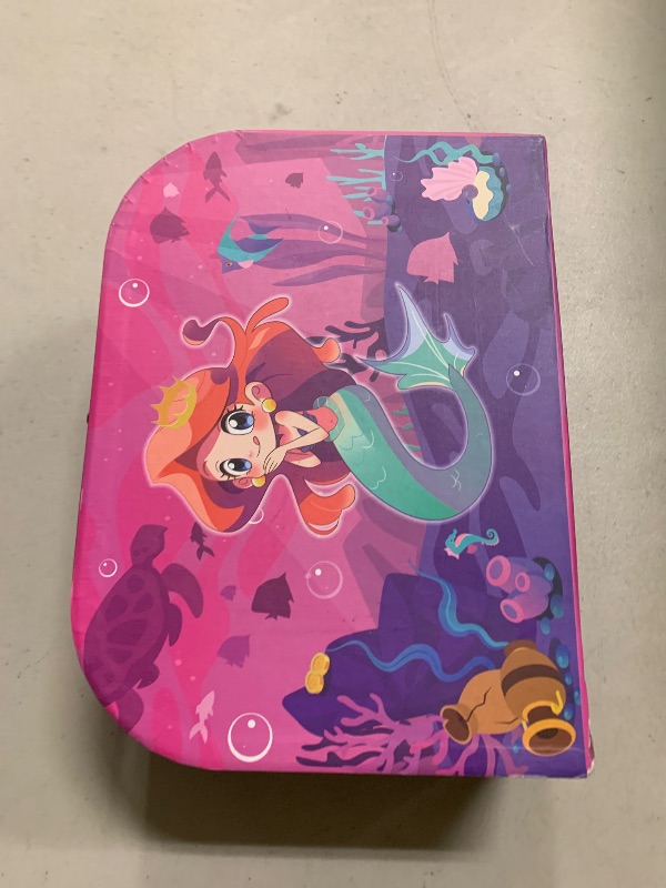 Photo 1 of 68Pcs Mermaid Tea Party Set for Little Girls,Birthday Gifts for Age 3 4 5 6 7 8 Year Old Girls,Pretend Tin Teapot, Cups, Plates,and Food Sweet Treats Playset for Princess Tea Time Play Kitchen Toys