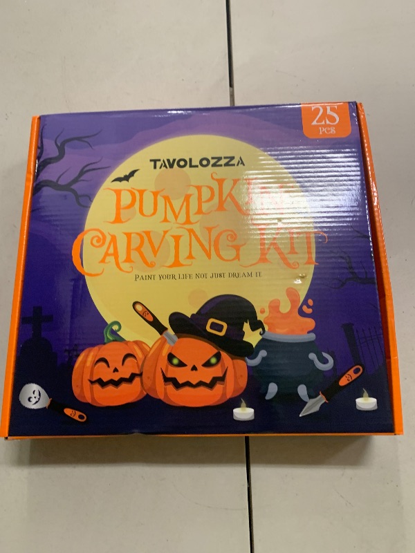 Photo 1 of 37-PCS Pumpkin Carving Kit with Cookie Cutters, LED Lights and 12PCS Stickers, Safe Reusable Stainless Steel Tools, Jack-O-Lantern Carving Set for Adults Kids and Family Halloween Decor