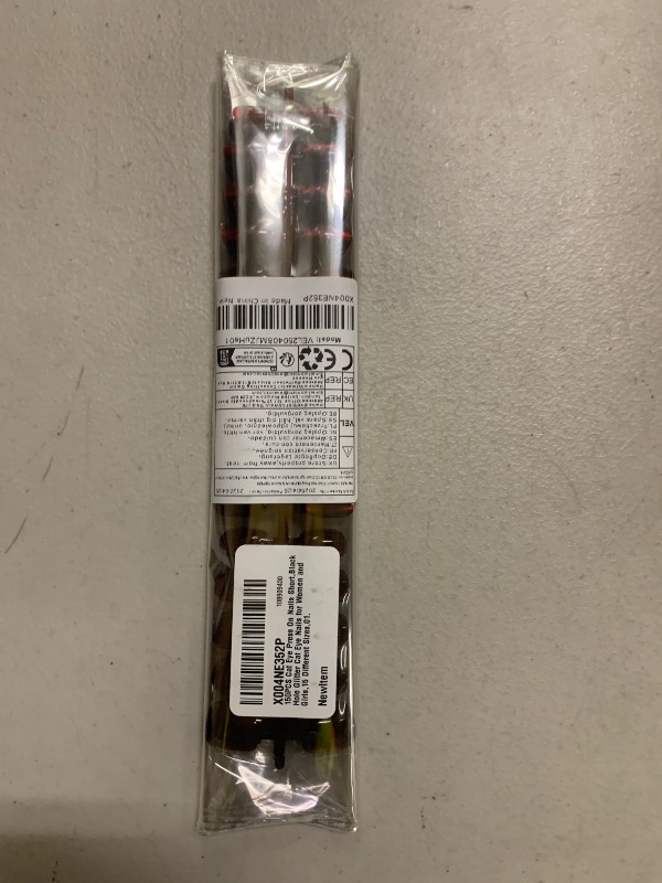 Photo 1 of 150PCS Cat Eye Press On Nails Short,Black Hole Glitter Cat Eye Nails for Women and Girls,15 Different Sizes,01.