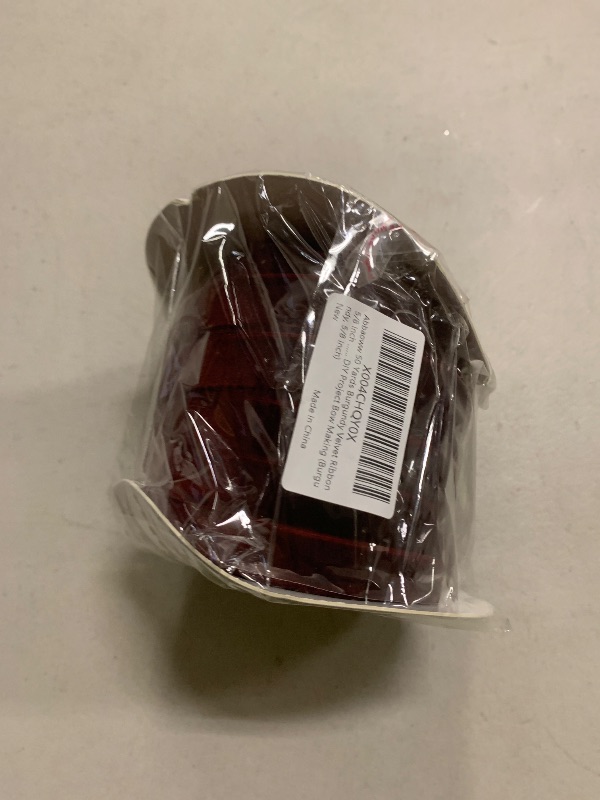 Photo 1 of Abbaoww Burgundy Velvet Ribbon 5/8 Inch Wide 50 Yards Christmas Ribbon for Gift Wrapping Flower Bouquet Bow Making Crafts Home Decor