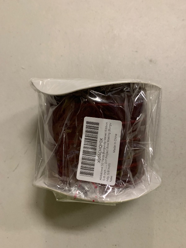 Photo 1 of Abbaoww Burgundy Velvet Ribbon 5/8 Inch Wide 50 Yards Christmas Ribbon for Gift Wrapping Flower Bouquet Bow Making Crafts Home Decor