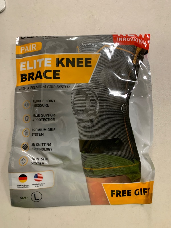 Photo 1 of 2-Pack Elite Compression Knee Brace for Women & Men, Knee Sleeves for Men Running, Knee Brace for Men,Support Knee Compression Sleeve for Knees Pain Relief, Design for Workout, Sports - Black, Large