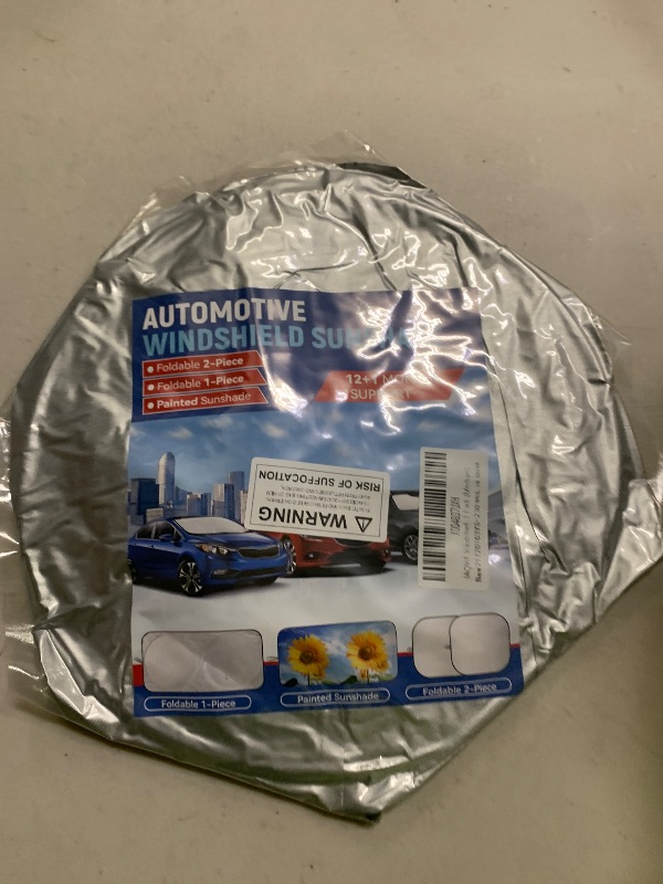 Photo 1 of 2025 IAQWE Windshield Sun Shade for Car Front Window, Thickened 65 x 32in Foldable Sun Visor Protector Blocks UV Rays and Heat, Keeps Your Vehicle Cool Fit for Car, Truck, SUV