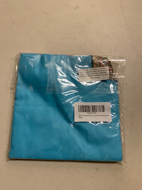 Photo 1 of 50pcs 8 x 8 inches Multicolor Cotton Fabric Bundle Squares for Quilting Sewing, Precut Fabric Squares for Craft Patchwork