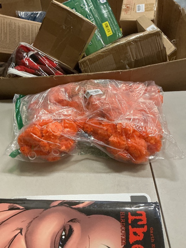 Photo 1 of 6 Pcs 5 Feet Long Strands Marigold Flowers Garland with Pendant Indian Wedding Decoration Artificial Decorations for Altar Faux Flower for Diwali, Pooja, Bush Floral Party (Dark Orange)