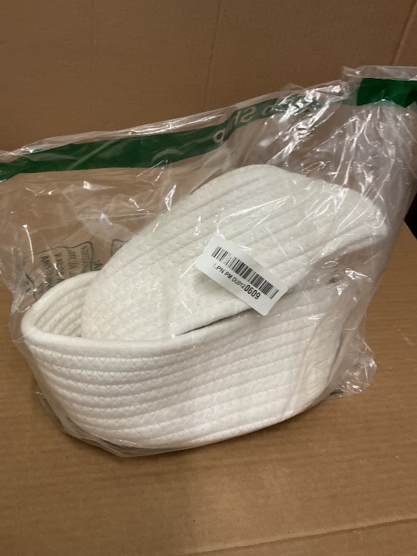 Photo 1 of ?2 Pack? ABenkle Small Storage Baskets, Natural Cotton Rope Woven Baskets for Organizing, Tiny Oval Storage Easter Baskets, Small Basket, Cat Dog Toy Baskets, Bathroom Organization Bin