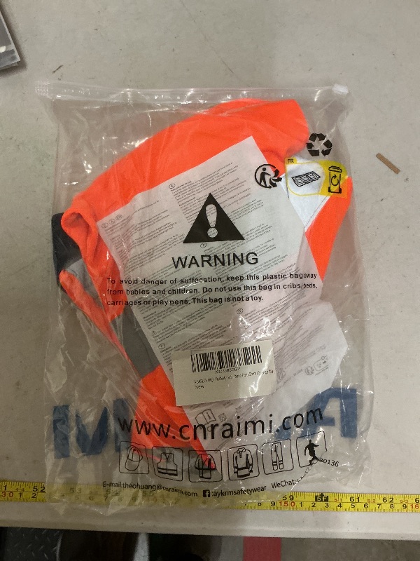 Photo 1 of A-SAFETY High Visibility Safety T Shirt Reflective Yellow Orange Short Sleeve Polo Shirt (Orange XS)