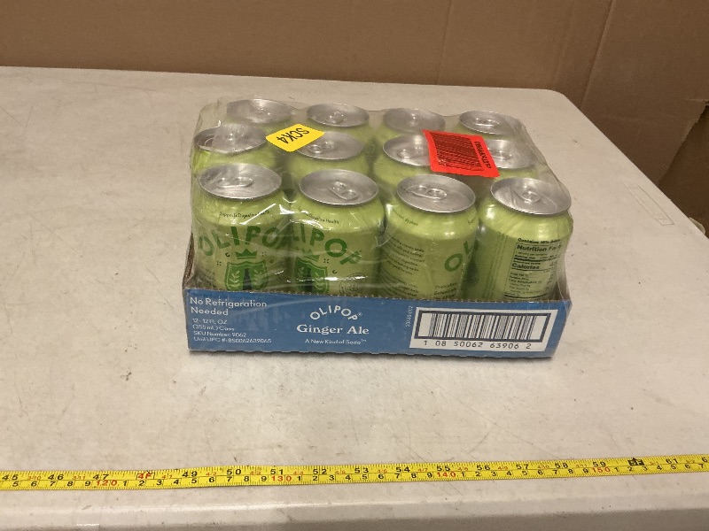 Photo 1 of 12 pack OLIPOP Prebiotic Soda, Ginger Ale, 12 fl oz, Pantry Packs