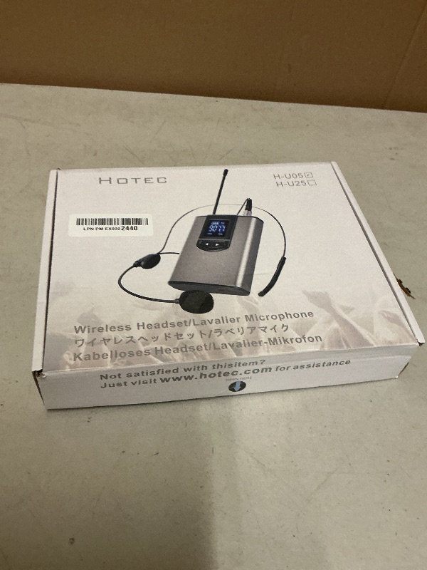 Photo 1 of HOTEC UHF Wireless Headset Microphone/Lavalier Lapel Mic with Bodypack Transmitter and Mini Rechargeable Receiver 1/4" Output for Vlogging or Speech