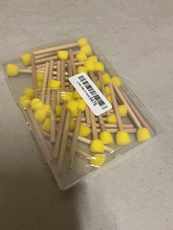 Photo 1 of 40PCS Round Sponge Foam Brush, 0.6'' Yellow Sponge Brushes for Painting, Sponges Paint Brushs Wooden Handle Foam Brush Sponges Paint Brushes for DIY Arts and Painting Crafts